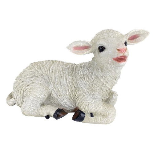 15" Sitting Yorkshire Lamb Outdoor Garden Statue - IMAGE 1