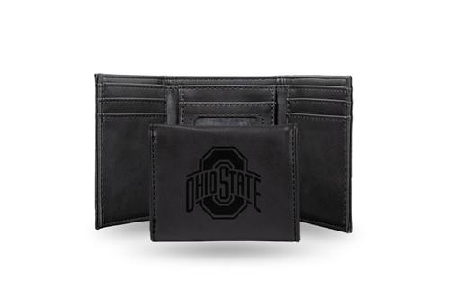 4" Black College Ohio State Buckeyes Trifold Wallet - IMAGE 1