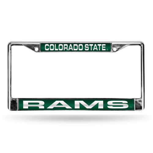 6" x 12" Green and White College NCAA Colorado State Rams Rectangular Green License Plate Cover - IMAGE 1