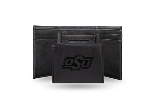 4" Black College Oklahoma State Cowboys Trifold Wallet - IMAGE 1
