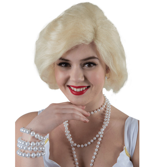 Platinum Blonde Hollywood Star Halloween Wig Costume Accessory- One Size Fits Most - IMAGE 1