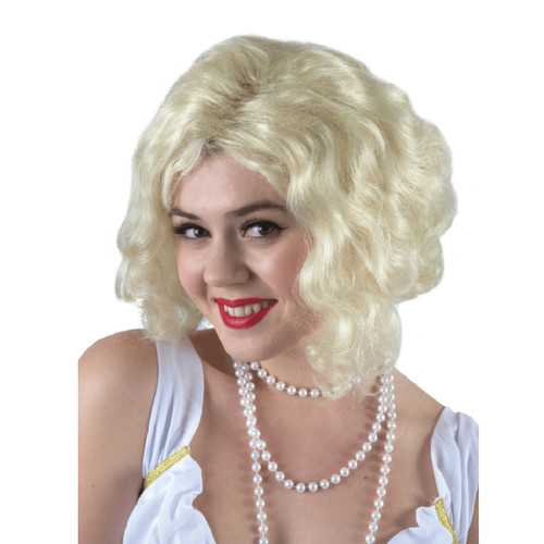 White Classic Marilyn Monroe Halloween Wig Costume Accessory- One Size Fits Most - IMAGE 1