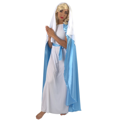 Blue and White Mother Mary Halloween Costume- Large - IMAGE 1
