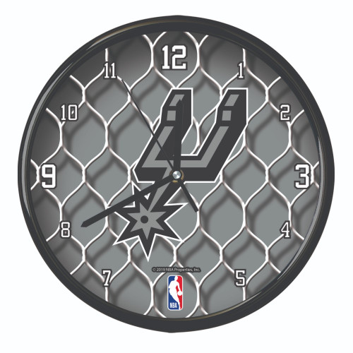 11.5" Gray and White NBA San Antonio Spurs Net Wall Clock - IMAGE 1