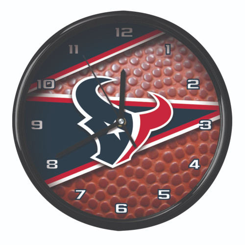 11.5" Blue and Brown NFL Houston Texans Wall Clock - IMAGE 1