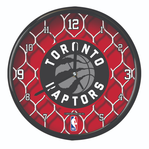 11.5" Red and White NBA Toronto Raptors Net Wall Clock - IMAGE 1