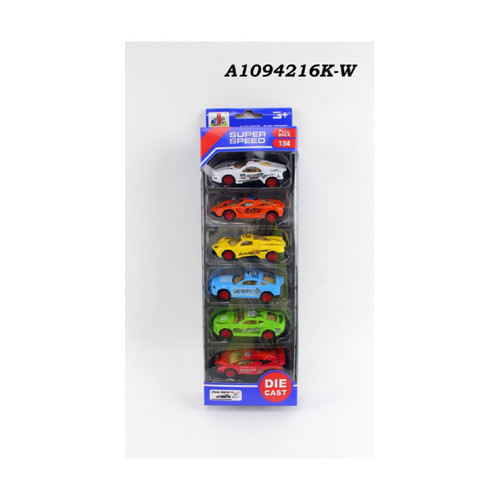 Multi-Colored 6 pieces 1:64 Scale Die-Cast Super Speed Car 12.25" - IMAGE 1