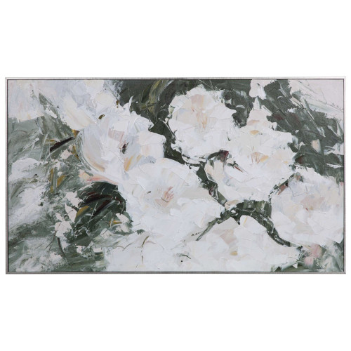 Floral Hand Painted Canvas Wall Art - 33" x 57" - IMAGE 1