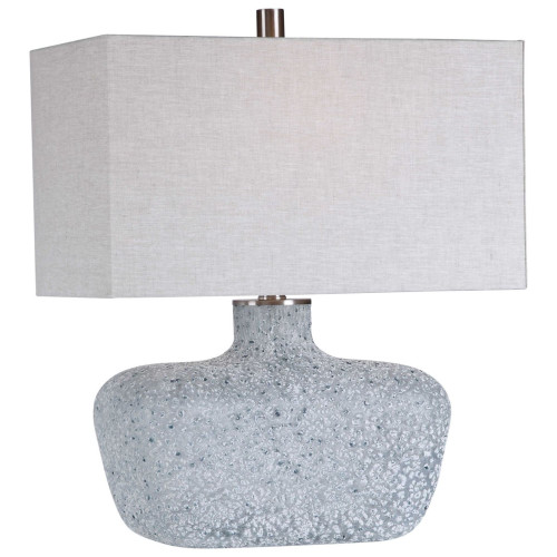 25.25" Contemporary Table Lamp with White Glass Drum Shade - IMAGE 1