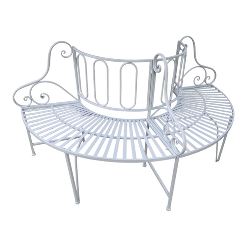 68.75" Solid White Tree Outdoor Patio Garden Bench - IMAGE 1