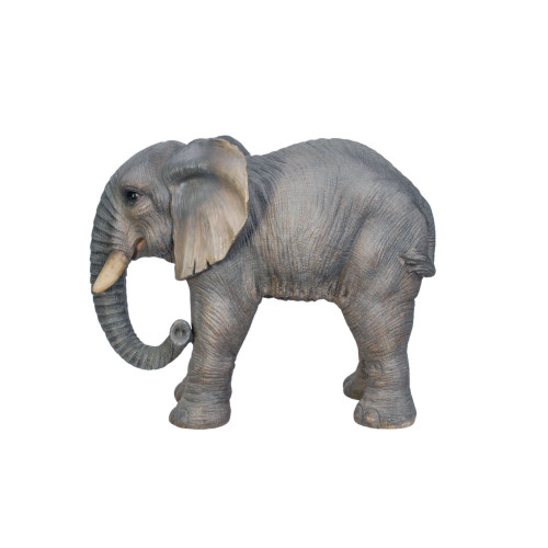 22" Standing Elephant with Trunk Down Outdoor Garden Statue - IMAGE 1