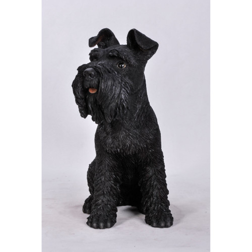 13" Sitting Schnauzer Outdoor Garden Statue - IMAGE 1