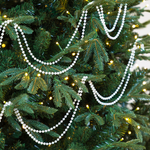 Shiny Beaded Christmas Garland -15' x .25" - Iridescent - Unlit - IMAGE 1