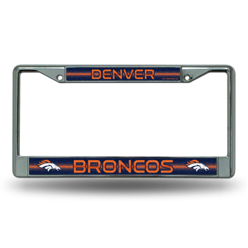 6" x 12" Orange and Blue Denver Broncos Rectangular License Plate Cover - IMAGE 1