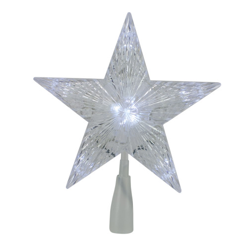 10" LED Lighted 5 Point Star Christmas Tree Topper - Clear Lights - IMAGE 1