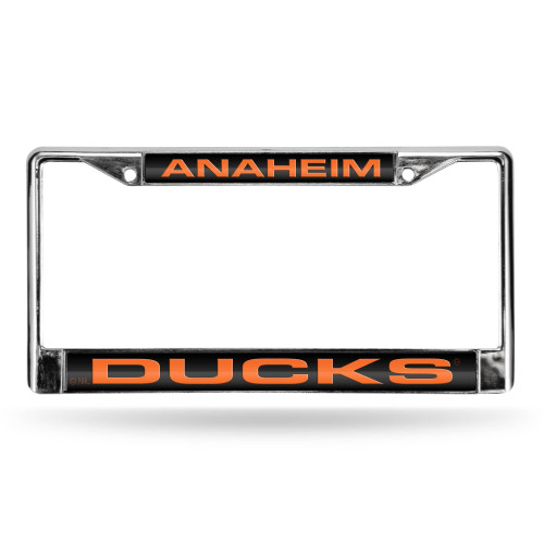 6" x 12" Black and Silver Colored NHL Anaheim Ducks License Plate Cover - IMAGE 1
