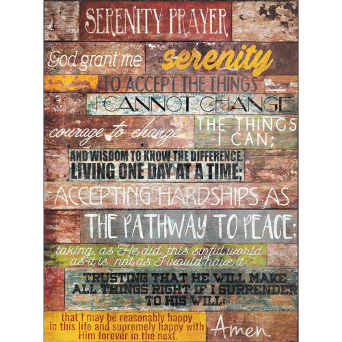 16" Brown and Black Serenity Prayer Bible Quote Wall Plaque - IMAGE 1