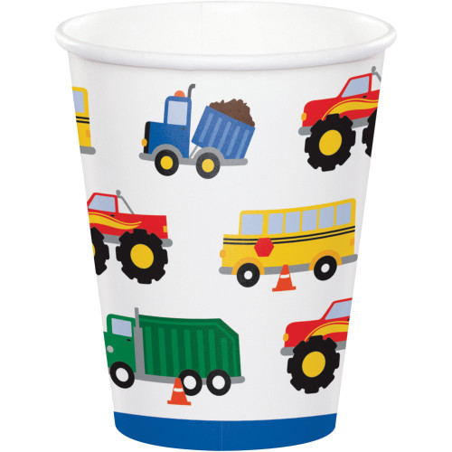 Traffic Jam Disposable Drinking Party Tumbler Cups - 8 oz. - Club Pack of 96 - IMAGE 1