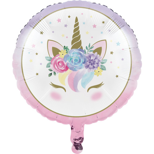 Pack of 10 Pink and Purple Unicorn Baby Shower Party Balloons - IMAGE 1