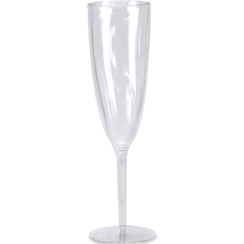 Club Pack of 96 Clear Disposable Champagne Glasses 8" - IMAGE 1