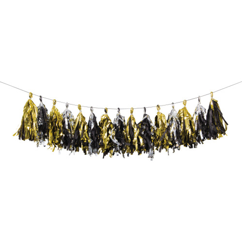 Celebration Tassel Party Garlands - 96" -  Silver and Gold - Pack of 6 - IMAGE 1