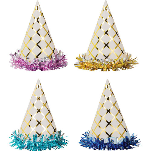 Club Pack of 48 Blue and Pink Ice Cream Child Party Hats 6.25" - IMAGE 1