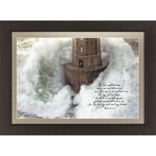 Lighthouse Framed Rectangular Wall Art - 20" x 14" - IMAGE 1