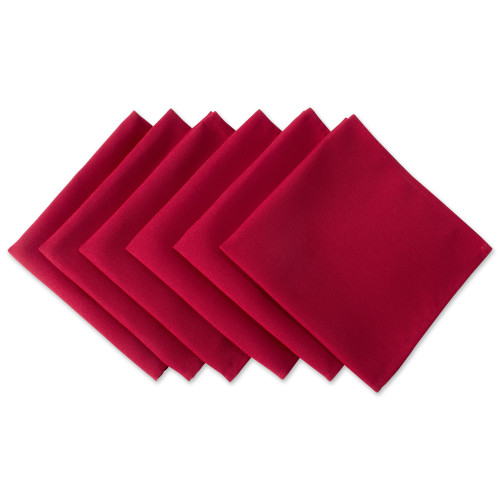 Set of 6 Red Square Cloth Napkins 20" - IMAGE 1