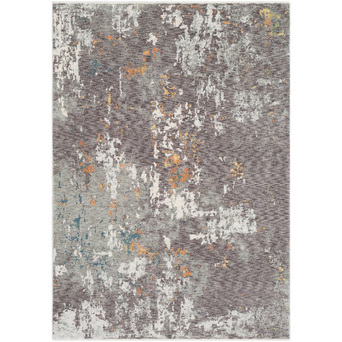 2’ x 3.3' Abstract Pattern Brown and Gray Rectangular Wool Area Rug - IMAGE 1