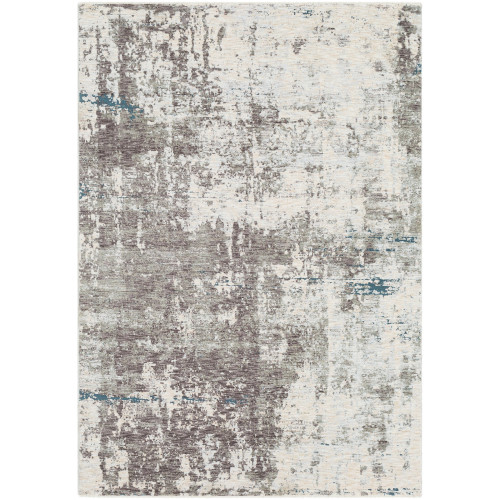 2’ x 3.3' Distress Finish Brown and Beige Rectangular Wool Area Rug - IMAGE 1