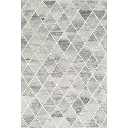 5' x 7.5' Diamond Patterned Gray Rectangular Area Throw Rug - IMAGE 1