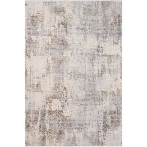 9'3" x 12'3" Distressed Finish Brown and Gray Rectangular Area Throw Rug - IMAGE 1