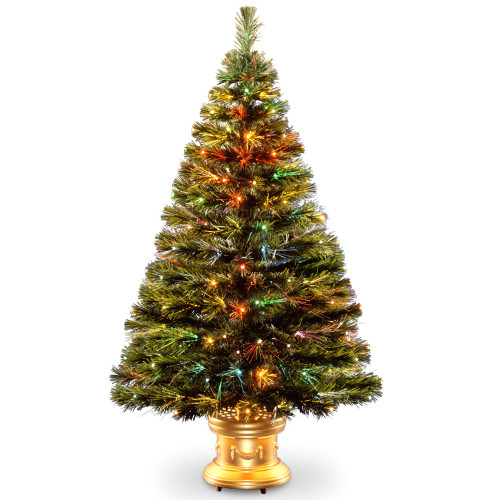 4' Pre-Lit Medium Fiber Optic Artificial Christmas Tree, Multicolor LED Lights - IMAGE 1