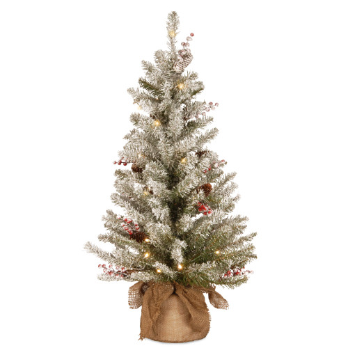 3' Pre-Lit Dunhill Fir Artificial Christmas Tree - Warm White LED Lights - IMAGE 1