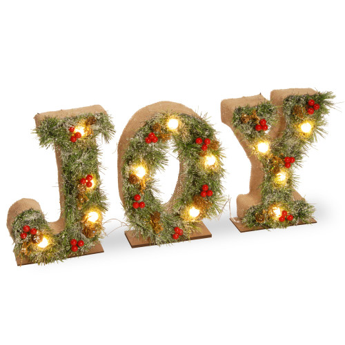 27" LED Lighted "JOY" Christmas Decorative Sign - IMAGE 1