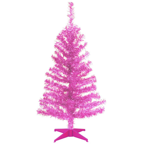 3' Pink Tinsel Artificial Christmas Tree, Unlit - IMAGE 1