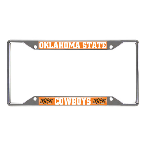 NCAA Oklahoma State Cowboys Chrome Rectangular License Plate Frame - IMAGE 1