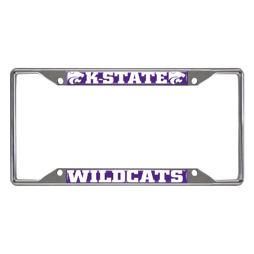 NCAA Kansas State Wildcats Chrome Rectangular License Plate Frame - IMAGE 1
