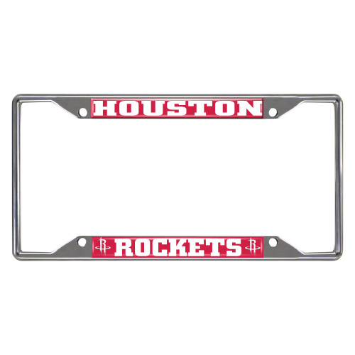 NBA Houston Rockets Chrome Rectangular License Plate Frame - IMAGE 1