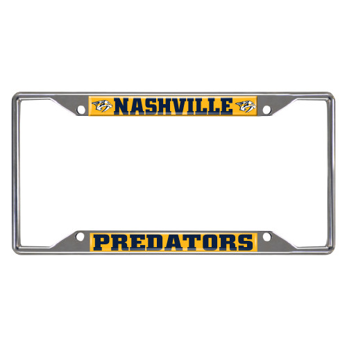 NHL Nashville Predators Chrome Rectangular License Plate Frame - IMAGE 1