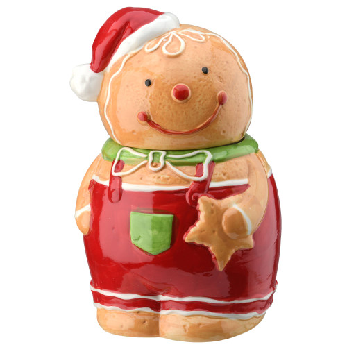 10" Gingerbread Man Christmas Cookie Jar - IMAGE 1