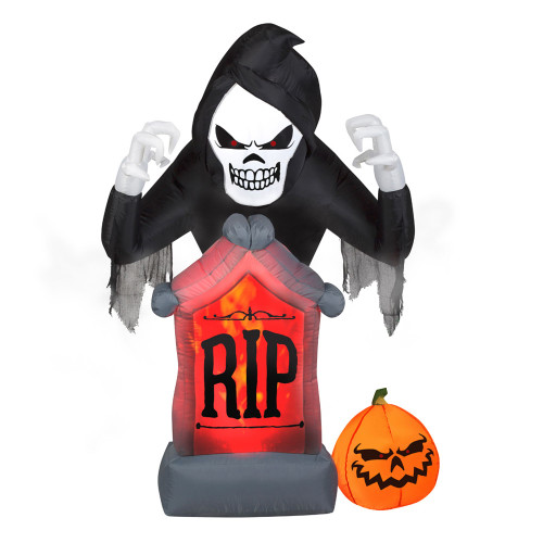 6' Shaking Grim Reaper Inflatable Outdoor Halloween Decoration - IMAGE 1