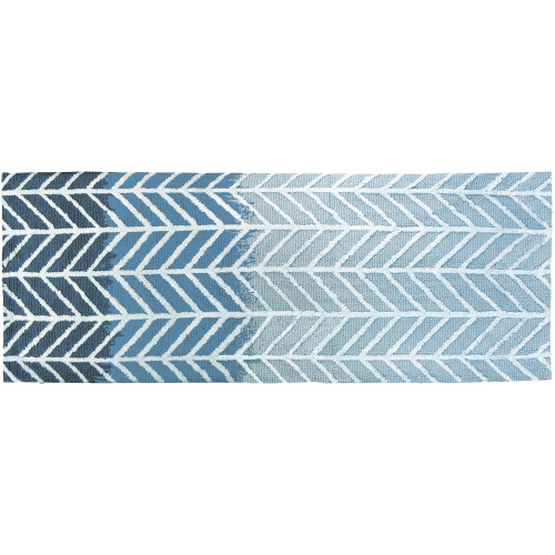 1.75' x 4.5' Straight and Arrows Blue Rectangular Area Throw Rug - IMAGE 1