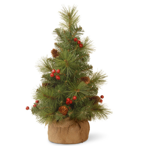 18" Potted Miniature Pine Medium Artificial Christmas Tree, Unlit - IMAGE 1