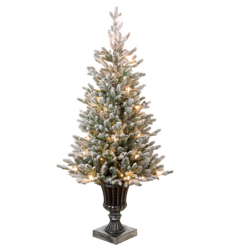4' Pre-Lit Slim Iceland Fir Artificial Entrance Christmas Tree, Clear Lights - IMAGE 1