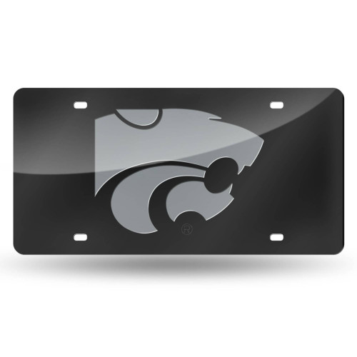 12" Black and Silver Colored College Kansas State Wildcats Tag - IMAGE 1