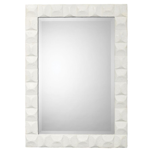 38.50" White Gesso Modern Astor Mirror - IMAGE 1