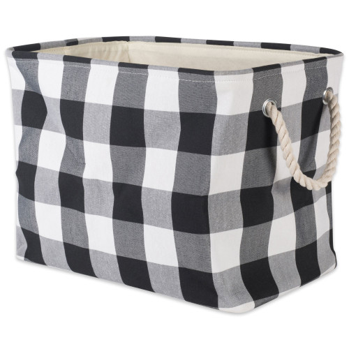 18" Black and White Checkered Rectangular Bin - IMAGE 1