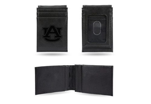 4" Black College Auburn Tigers Front Pocket Wallet - IMAGE 1