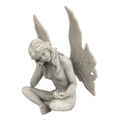 10" Secret Garden Sitting Gazing Fairy Outdoor Garden Statue - IMAGE 1